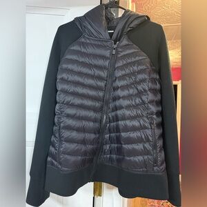 DKNY Black Down Puffer Jacket with Zipper NEW